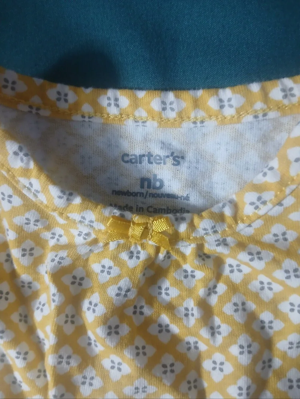 Carter's NB Baby Girls Yellow Bodysuit One-Piece (New Born 0 mos)